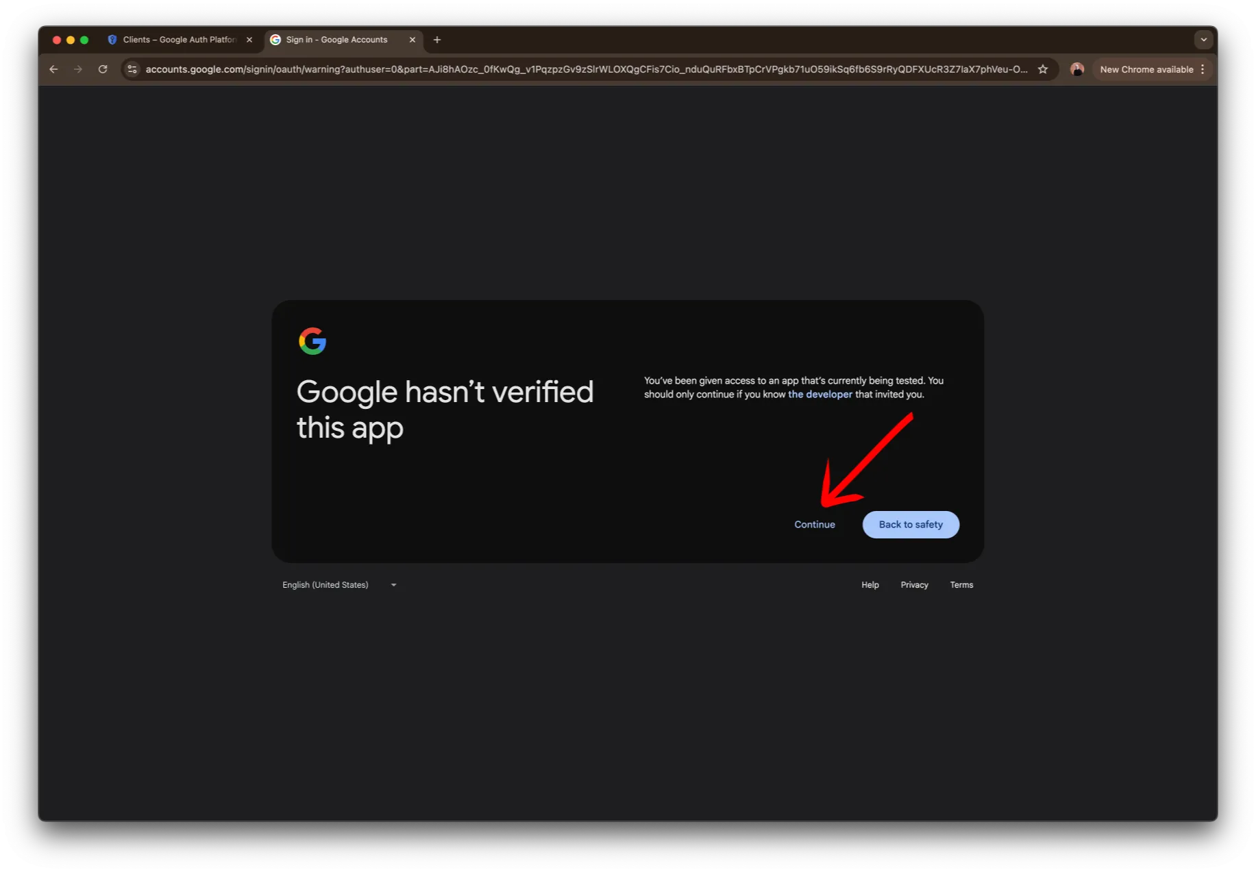 Google - Warning