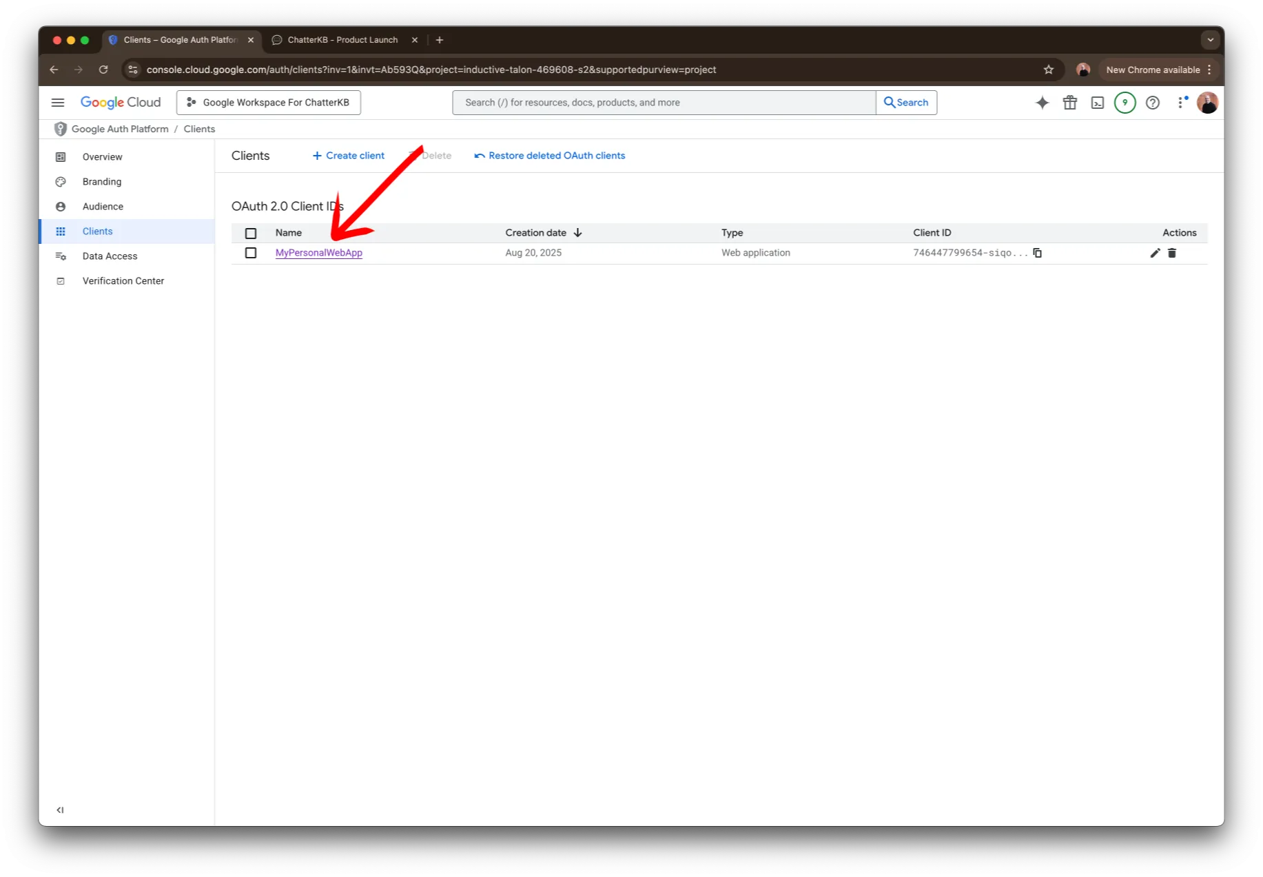 Back to Google Client