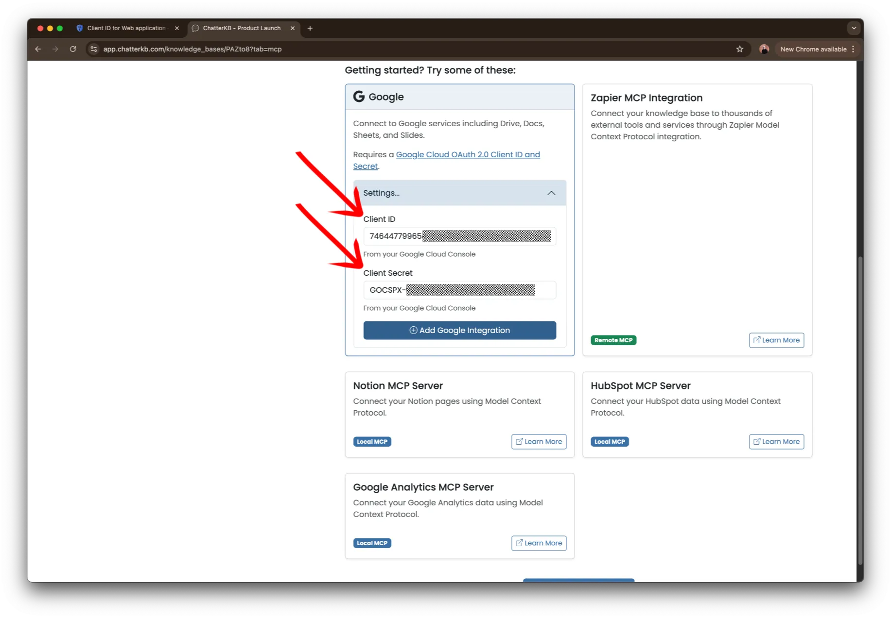 Client ID & Secret