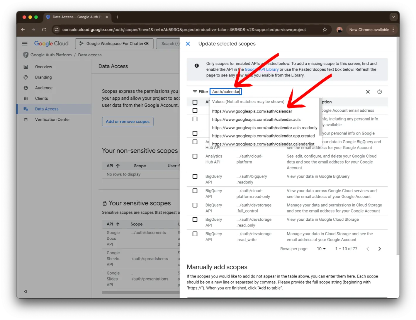 Search for Google Calendar