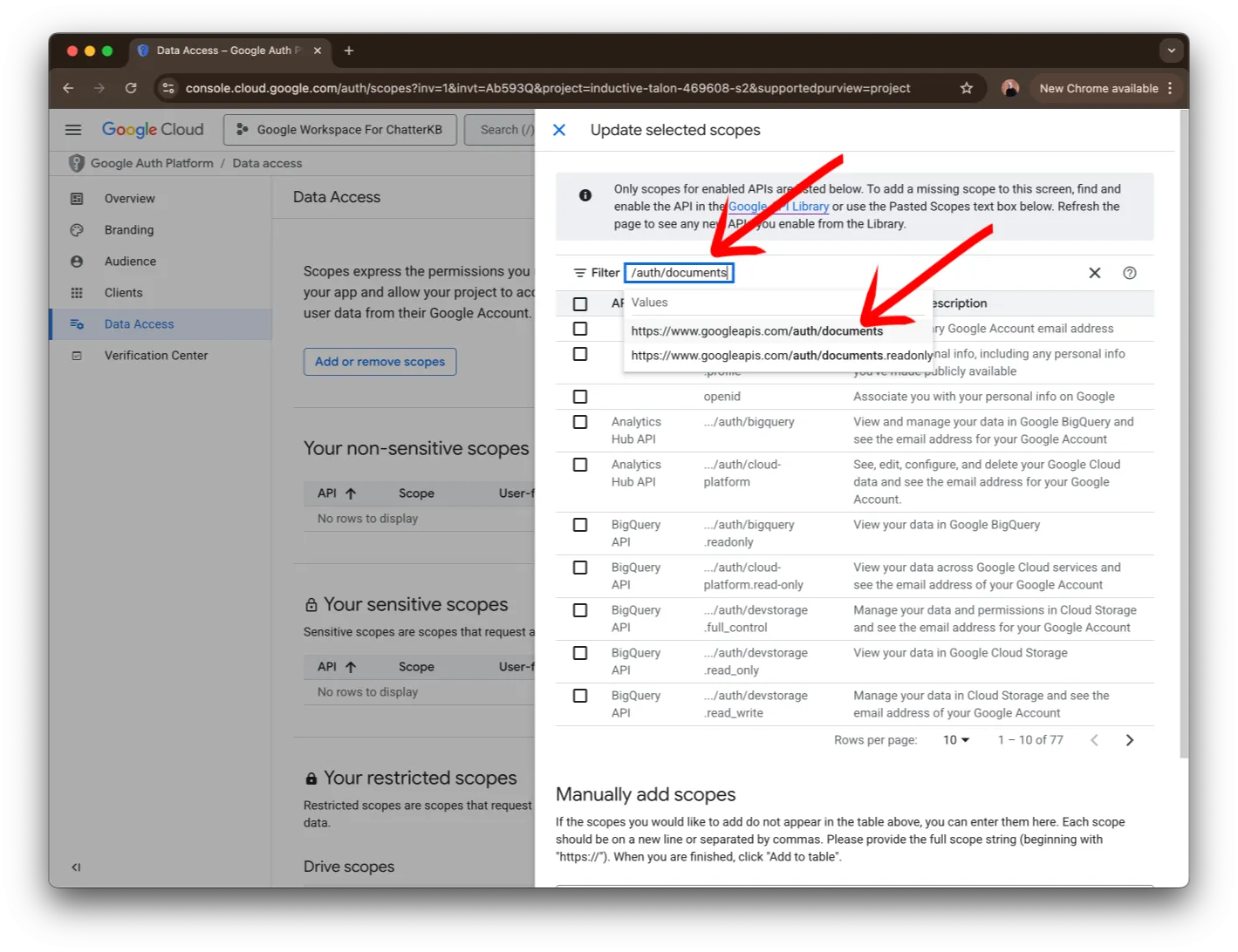 Search for Google Docs