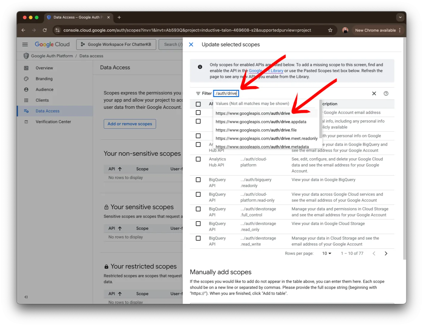 Search for Google Drive