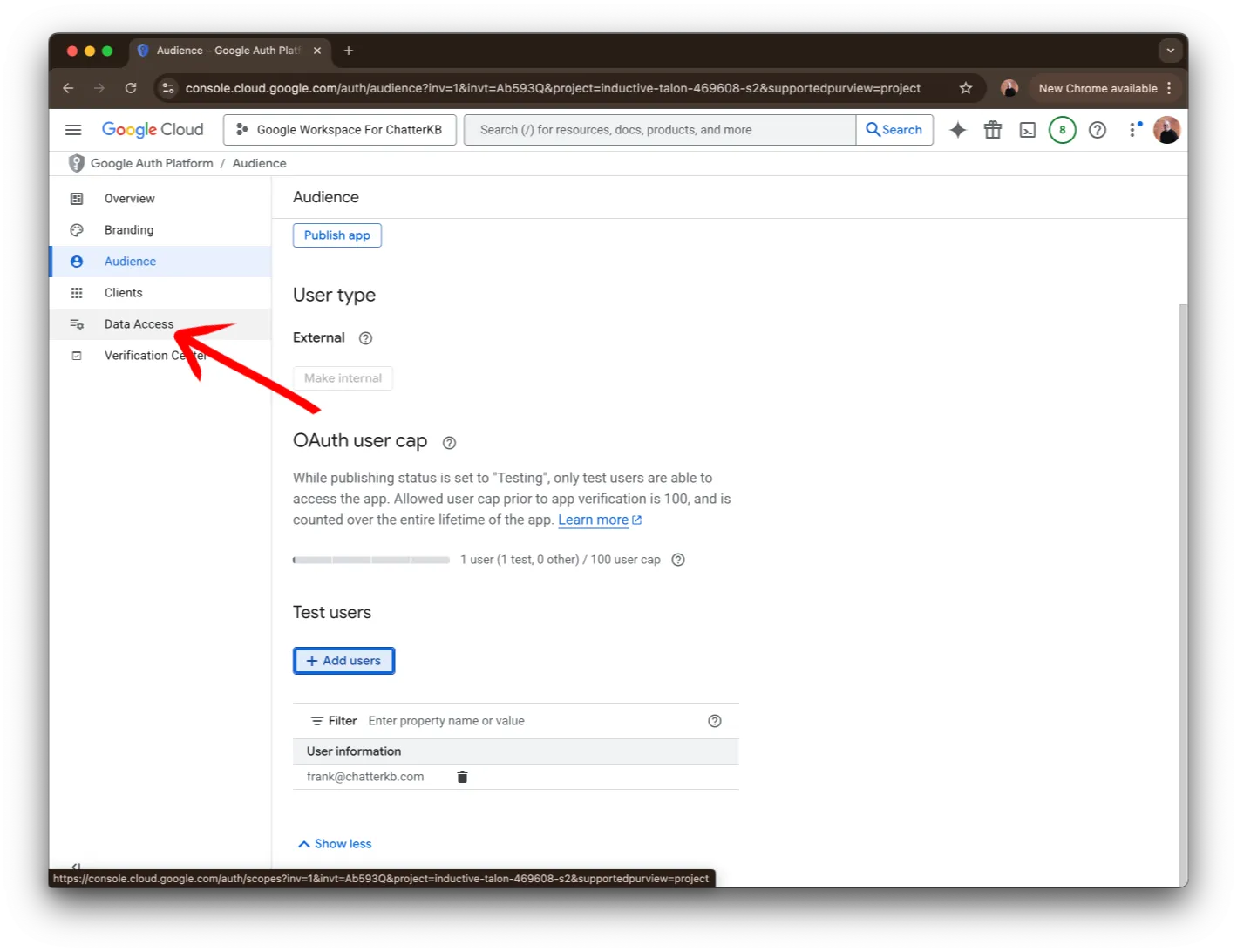 Data Access Page