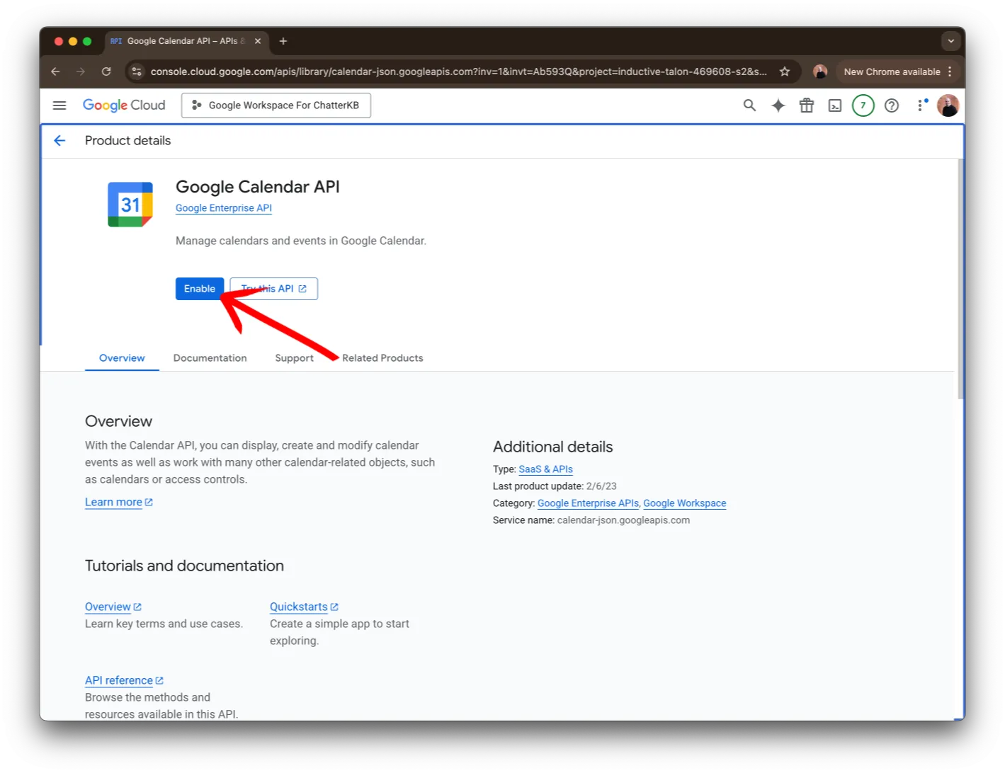 Enable the API