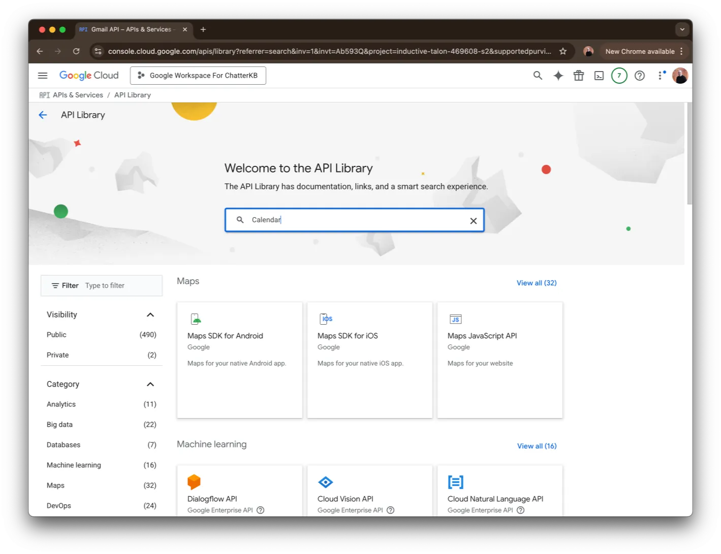 Search for Calendar