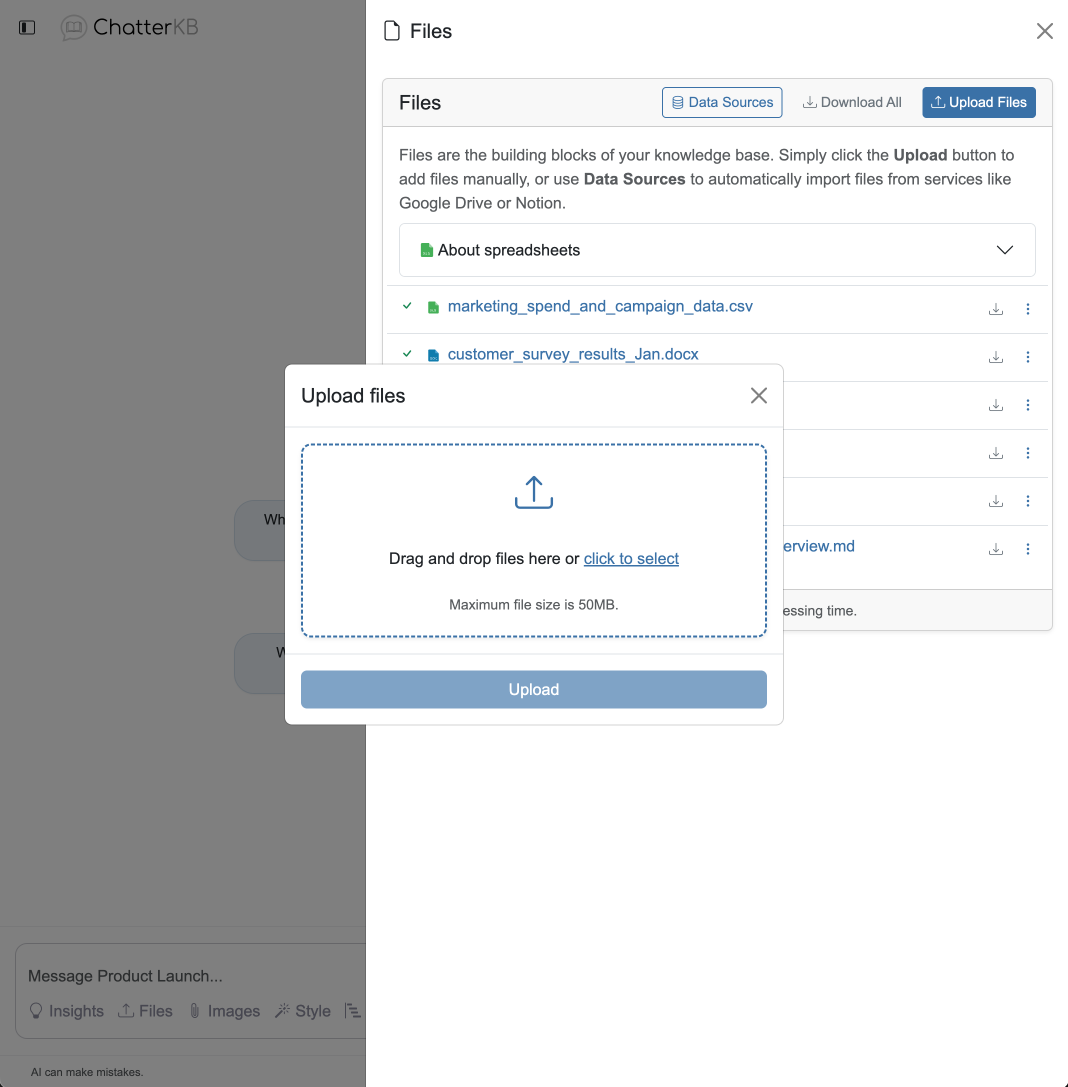 Upload Your Own Files